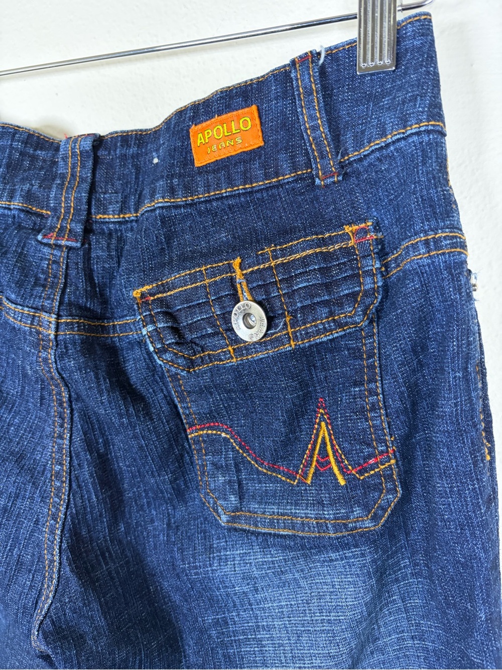 Apollo Jeans 90s/ Y2K Asymmetrical Crossover Waist Bootcut Jeans Size 9/10 - Picture 8 of 12